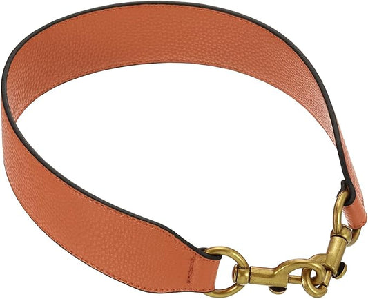uxcell 22.83 Inch PU Leather Short Bag Strap with Clasp, Purse Handles Handbags Replacement Straps for Clutch Bag Crossbody Underarm Bags, Orange, Deep Gold Buckle