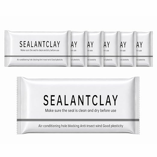 6Pack Upgraded Quick-Dry Sealant Mastic Clay - Flexible Repair Putty for Pipe Connections, Wall Holes, AC Openings and Leak Sealing