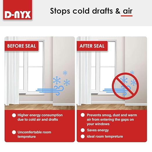 D-NYX Window Sealing Tape 1 Pack Transparent Sealing Heavy-Duty Residue-Free RV Insulation for Doors and Windows, Clear Weather Stripping Draft Isolation Tape (2 Pack 2 inch)