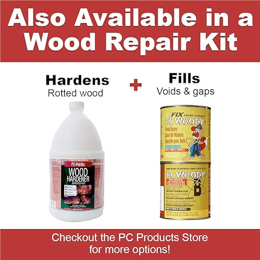 PC-Products Wood Repair Epoxy Paste and Wood Hardener Kit, PC-Woody 96 oz and PC-Petrifier 1 Gallon