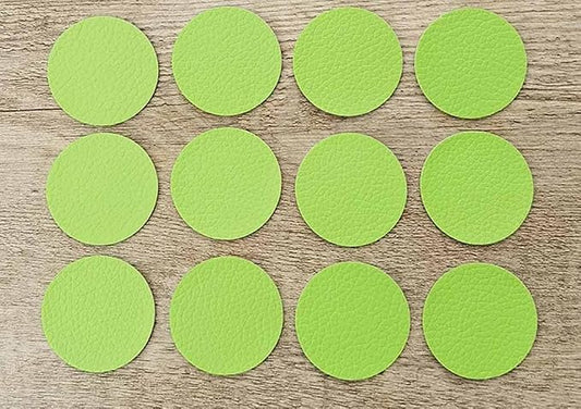 Round Leather Repair Patch for Furniture, Tape Self Adhesive for Couches Car Seat Sofa Jackets Handbags (OneSize,Light Green)