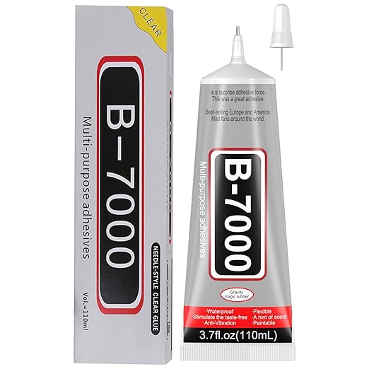 3.7oz B7000 Rhinestone Clear Glue for Jewelry Making, 110 ml Multipurpose Adhesive Jewlery Glue for Fabric, Tumblers, Rhinestones DIY Crafts, Nail Art, Makeup, Shoes, Cell Phones, Tablet, Wood