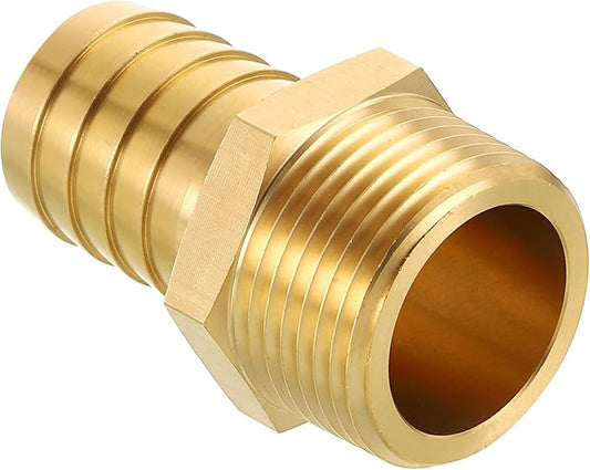 Pack of 1 Brass Hose Barb Fittings 1" Hose Barb to 1" NPT Male Fittings