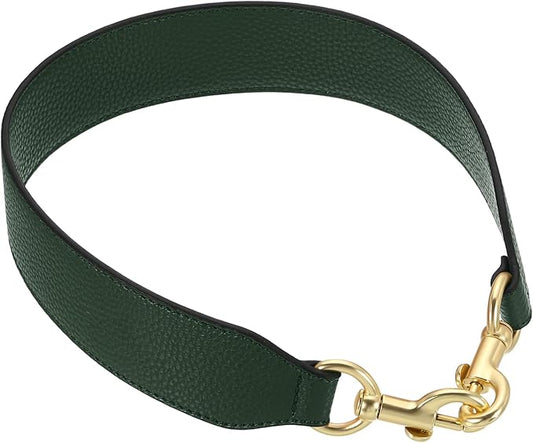 uxcell 22.83 Inch PU Leather Short Bag Strap with Clasp, Purse Handles Handbags Replacement Straps for Clutch Bag Crossbody Underarm Bags, Light Gold Buckle, Dark Green