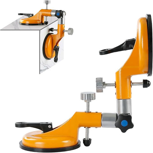 LOZLIN 90°-270° Adjustable Suction Cup Alignment Jig, Seamless Splicing & Leveling Tool for Granite Marble Tile Stone Countertops, Professional Installation Kit Yellow