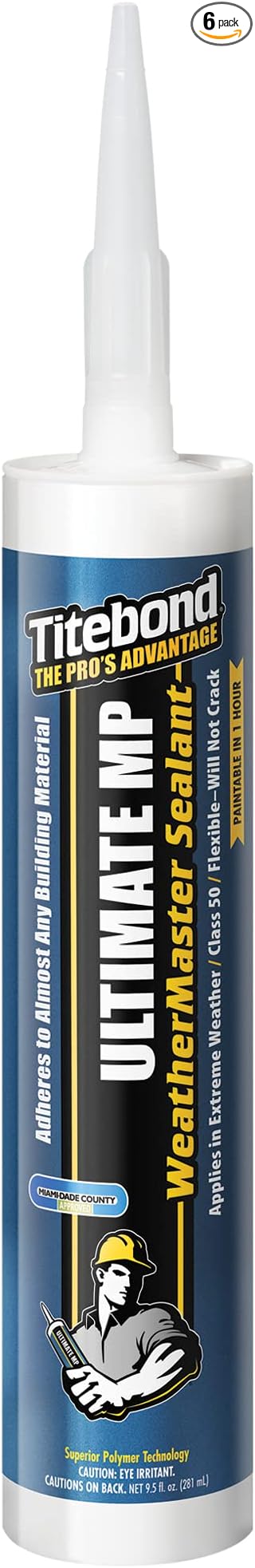 Titebond 71111 WeatherMaster Ultimate MP Sealant Cartridge, 10.1 oz., Translucent (Pack of 6)