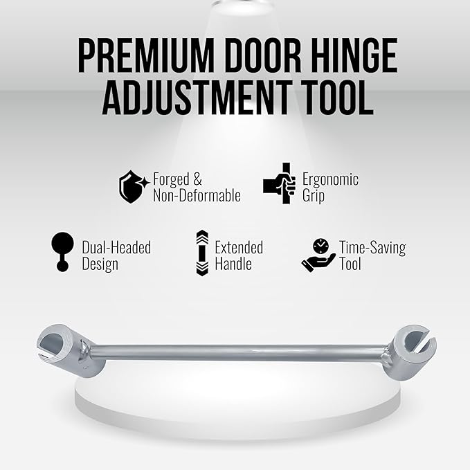Door Hinge Gap Adjustment Wrench Tool - Universal Door Hinges Bender Adjuster & Spanner for Residential Commercial Doors - Gap & Hinge Hole Adjusting Repair Tool (8mm - 19mm)