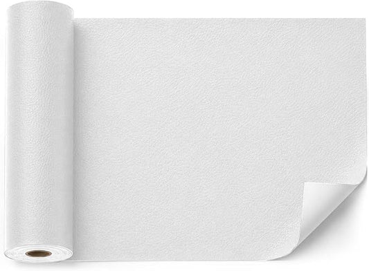 BOUYEER Leather Repair Patch Tape Kit,Self Adhesive Leather Repair for Sofa，Car Seat,Office Chair,Furniture,Jacket,Waterproof Strong Adhesive Vinyl Repair Kit. 23 in x 79 in,White