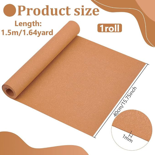 BENECREAT Leather Stiffener Roll, Brown, Bag Liner, 59x15.7inch, 1mm Thick | PVC Leather Stiffener Roll, Bag Stiffener, Sandy Brown PVC Roll, For Leather Bag Liner, Craft DIY