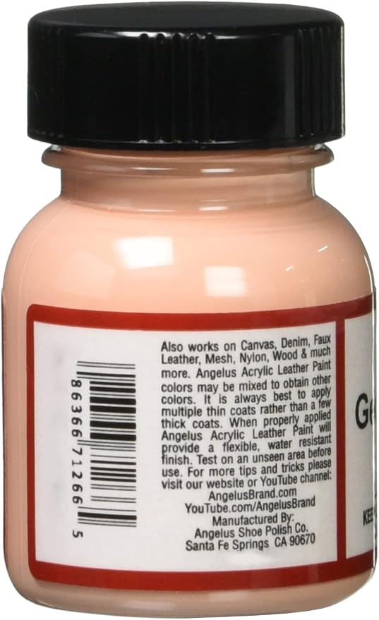 Angelus Acrylic Leather Paint, 1 oz, Georgia Peach