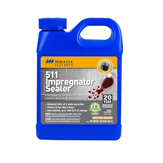 Miracle Sealants 511 Impregnator Advanced Penetrating Sealer for Countertops, Stone, Tile & Grout, Quart