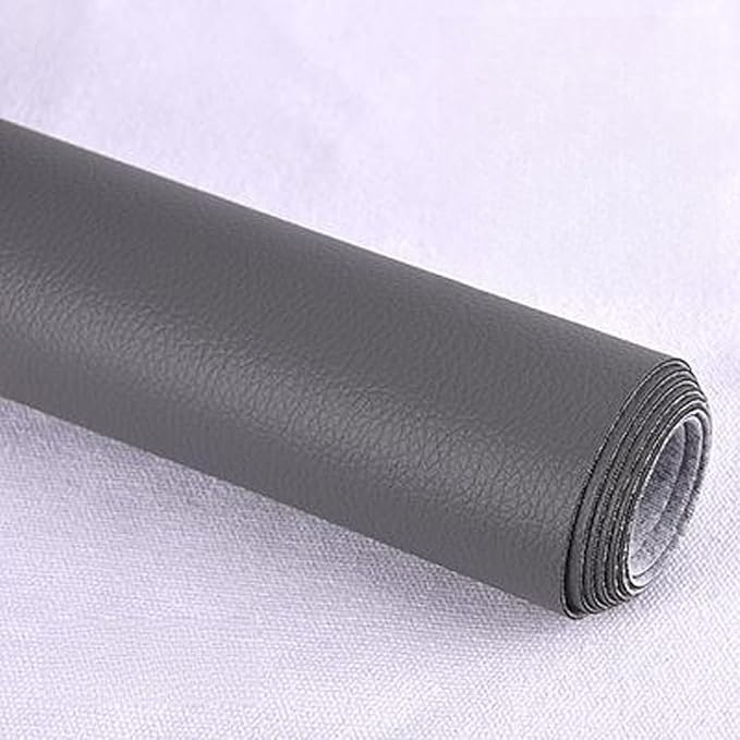 Leather Repair Patch Tape Kit,Self Adhesive Leather Repair Kit for Furniture,Vinyl Repair Kit for Couch,Sofa,Car Seats,Office Chair Luggage (Dark Grey,16.93"×55.12")