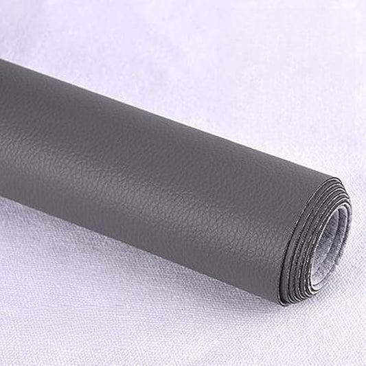 Leather Repair Patch Tape Kit,Self Adhesive Leather Repair Kit for Furniture,Vinyl Repair Kit for Couch,Sofa,Car Seats,Office Chair Luggage (Dark Grey,16.93"×55.12")