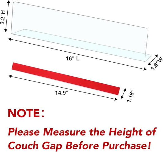 RowinsyDD 12 Pack Toy Blocker for Furniture, Clear Under Couch Blocker, Stop Things Going Under Sofa or Bed, 16" L x 3.2" H, Adjustable Gap Bumper for Furniture with Strong Tape