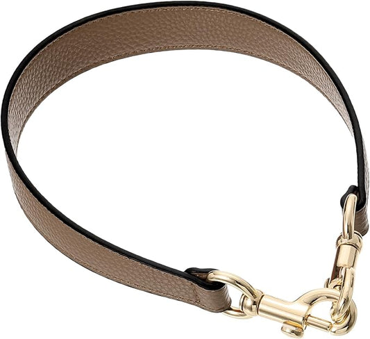 uxcell 19.29 Inch PU Leather Short Bag Strap with Clasp, Purse Handles Handbags Replacement Straps for Clutch Bag Underarm Bags, Dark Khaki, Gold Buckle