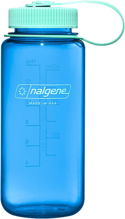 Nalgene 16 oz Wide Mouth Water Bottle | Slim Cup Holder Size, BPA-Free, Durable & Leak Proof, Lightweight Travel Bottle, Cornflower Blue