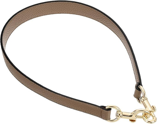 uxcell 25.59 Inch PU Leather Short Bag Strap with Clasp, Purse Handles Handbags Replacement Straps for Clutch Bag Underarm Bags, Dark Khaki, Gold Buckle