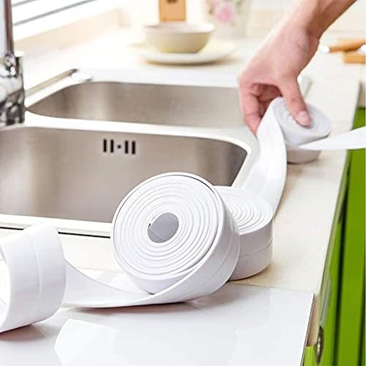 2PCS Caulk Tape Sealant Strip, PVC Self Adhesive Tub and Wall Sealing Tape Caulk Sealer for Bathroom Caulking Tape Shower Caulk (1.5" x 10.5Ft)