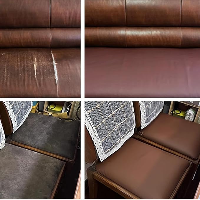 20x20 Inches Leather Repair Patch, Self-Adhesive, Waterproof, Dark Brown, 5 Pieces