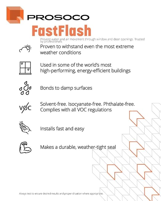 PROSOCO FastFlash | Waterproof and Airtight Fluid-Applied Flashing Membrane - Trusted by Professionals (20)