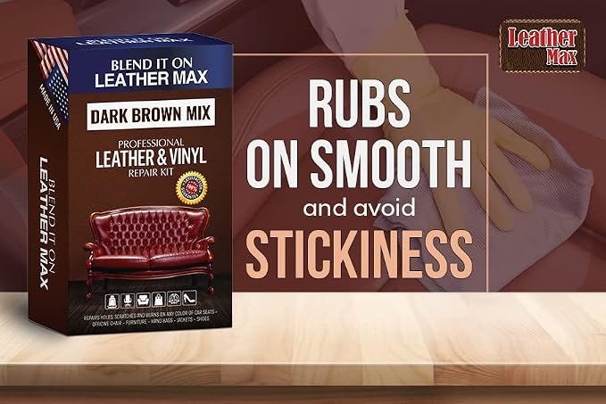 Leather Max Dark Brown Mix Vinyl and Leather Repair Kit - for Your Furniture, Jacket, Sofa, Car Seat, Boots, Easy Instructions to Match Brown Colors, Restore Any Material No Mixing Chart Needed
