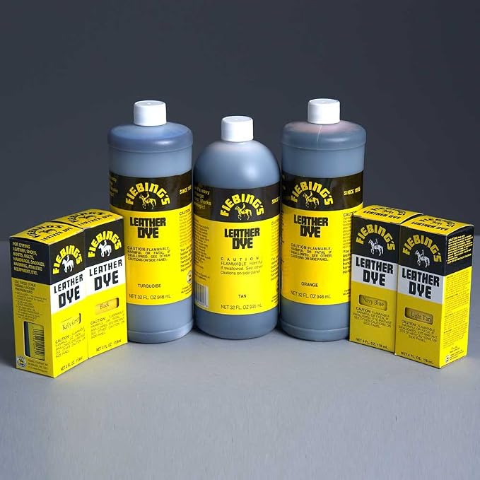 Fiebing's Leather Dye (4 Fl Oz, Mahogany) - Alcohol-Based, Penetrating, Permanent Dye for Shoes, Boots, Belts, Bags, Furniture - Includes Wool Dauber Applicator - Recolor & Restore Leathercraft