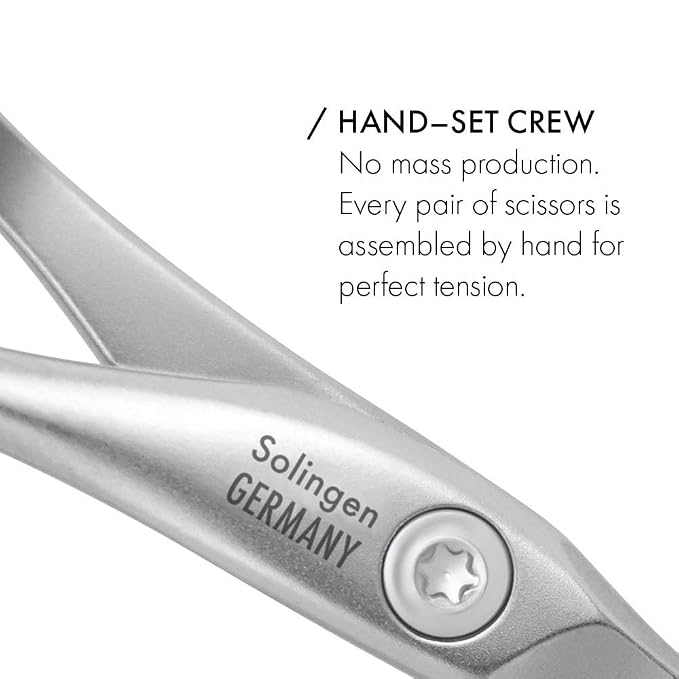 GERMANIKURE 5pc Manicure Set with Mustache Scissors in Black Leather Case - Made in Germany, FINOX Stainless Steel Tools – Professional Mens Grooming Kit