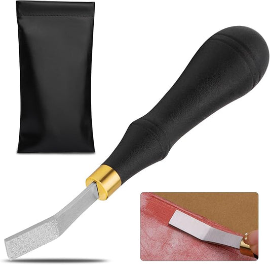 DIUDUS Leather Rougher, Leather Roughing Tool, Leather Edge Detail Rougher Roughing Leather Surface Polish File Tool with Ergonomic Handle Leather Working Leathercraft Tools for Edge Polishing(10mm)