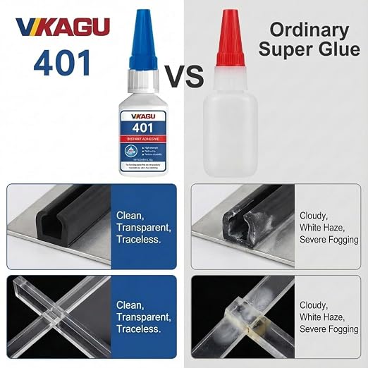 401 & 480 Super Glue Instant Adhesive 20g All-Purpose Strength & High Temp Resistance for Metal, Plastic, Rubber 2 Pack
