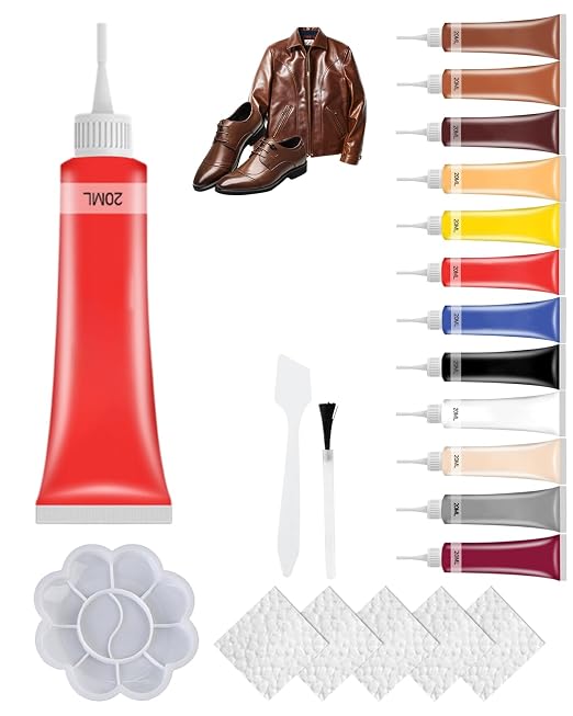 2026 New Advanced Leather Repair Gel, Professional Multi-Color Vinyl Repair Cream Kit, Multipurpose Restoration Set for Car Interior, Couches, Leather Jackets (Red)