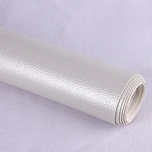 Leather Repair Patch Tape Kit,Self Adhesive Leather Repair Kit for Furniture,Vinyl Repair Kit for Couch,Sofa,Car Seats,Office Chair Luggage (Pearl White,16.93"×55.12")