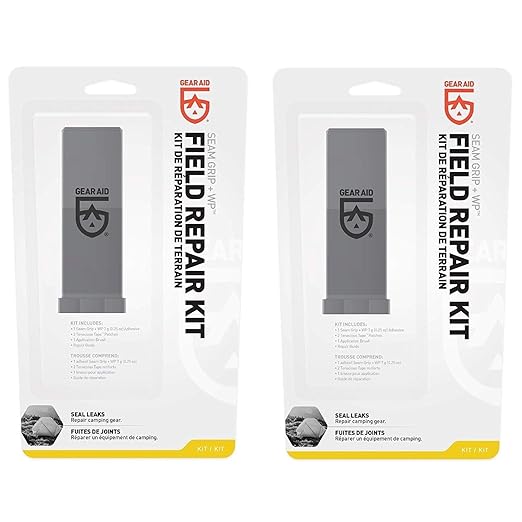 GEAR AID Seam Grip WP Field Repair Kit for Tents and Outdoor Gear, Clear, 0.25 oz, 2-pk