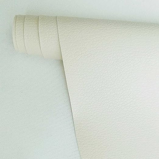 Leather Repair Patch,Self Adhesive Leather Repair Tape for Furniture,PU Leather Repair Kit for Car Seat, Couch, Sofa, Chair, (Beige White,10X50 inch)