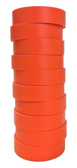 TradeGear Orange 10 Pack - UL Listed Colored Electrical Tape, 60 ft x 3/4 in, 600V, Flame Retardant, Waterproof, Rubber Adhesive - Phase Marking, Wire ID, Automotive