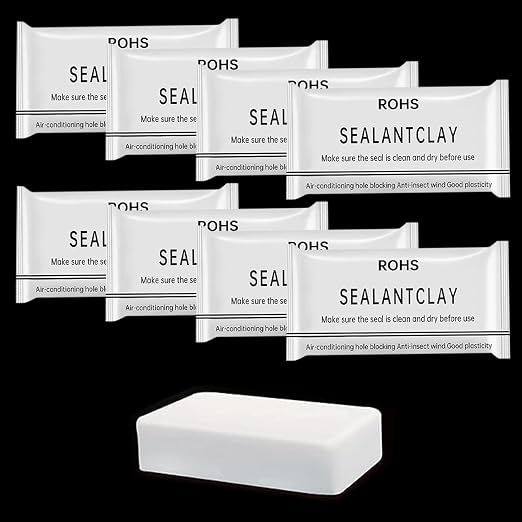 8-Pack White Seal Putty Waterproof Duct Seal Repair Sealing Clay, Quick Mending Mud for Drain Connection,Air Conditioning Hole, Wall Hole