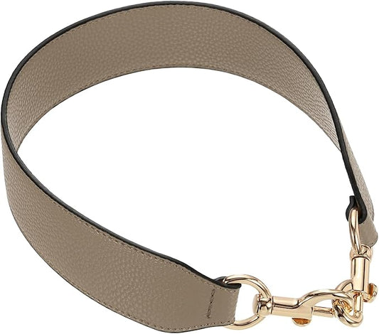 uxcell 22.83 Inch PU Leather Short Bag Strap with Clasp, Purse Handles Handbags Replacement Straps for Clutch Bag Crossbody Underarm Bags, Dark Khaki, Gold Buckle