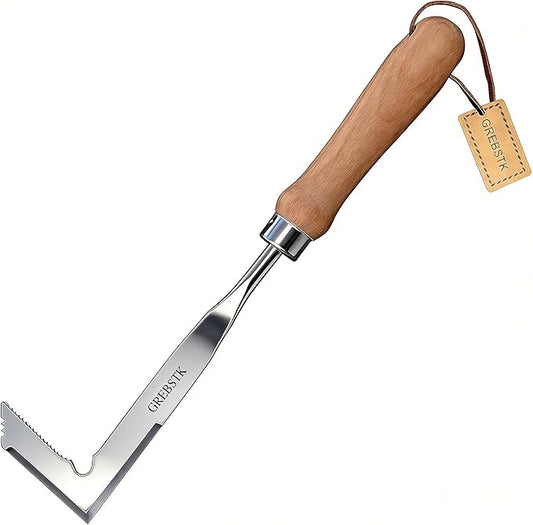 GREBSTK Crack Weeder Crevice Weeding Tool Stainless Steel Manual Weeder Beech Handle Gardening Tool