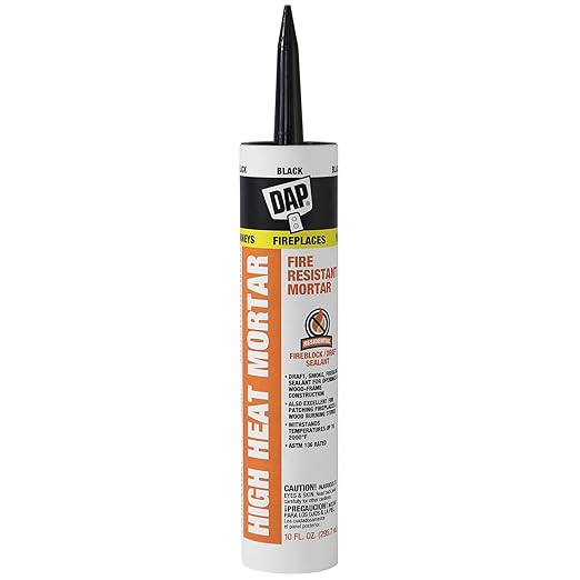 DAP High Heat Fire Resistant Mortar,10 Oz,Black (7079818854),(Pack of 6)