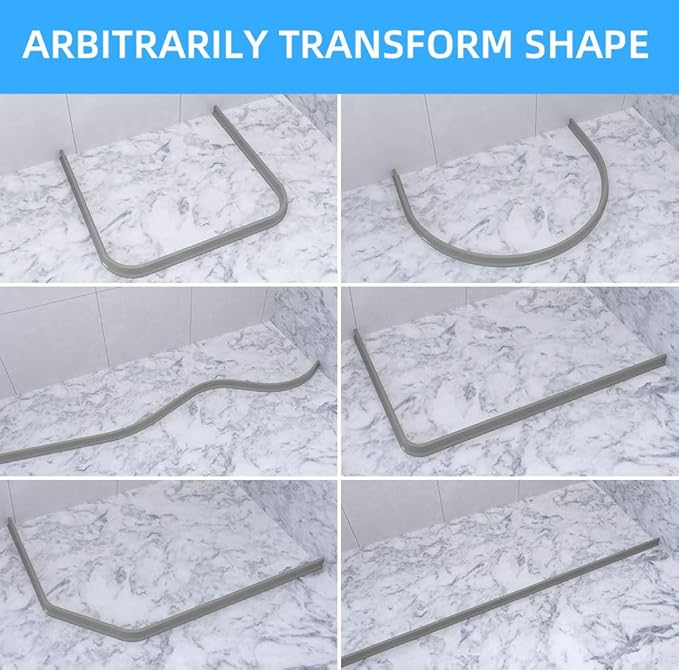 Duzzy 98 Inch Shower Threshold Water Dam, Shower Water Guard to Keep Water in Shower, Shower Water Stopper Dry and Wet Separation Suitable for Bathroom and Kitchen
