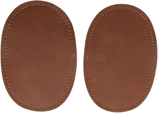 BeeSpring 2 Pieces Pu Leather Patch Sew on Patches Repir Elbow Knee for Clothes Clothing Accessories - Coffee Colour