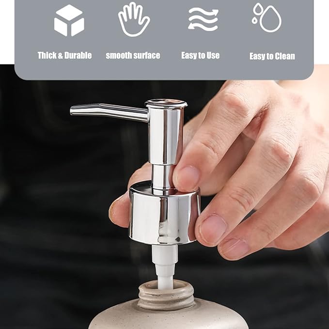 Silver Dispenser Pump for Soap Pump Bottle Resin Mold,Large Jar Bottle Mold Soap and Lotion Replacement Dispenser Pump for Kitchen, Bathroom Home Decor