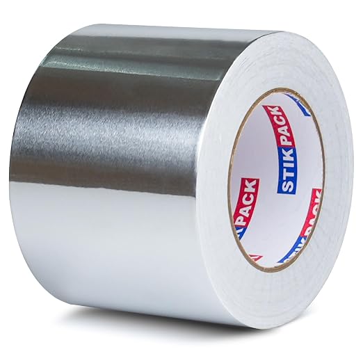 Aluminum Foil Tape 4 inch x 165ft (55 Yards) Heavy Duty HVAC Duct Tape for Ductwork – High Temperature Silver Foil Tape for Insulation, Metal Repair, Exhaust Sealing & Patching
