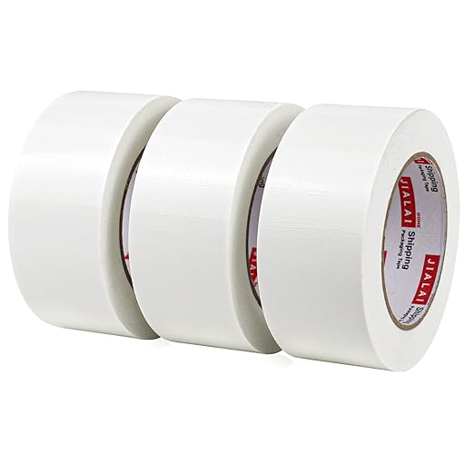 JIALAI HOME Duct Tape Heavy Duty - White Tape Duct 2 Inches x 30 Yards 3 Pack, 8.27 mil, Strong, Flexible, No Residue, All-Weather and Tear by Hand - for Repairs, Industrial, Professional Use