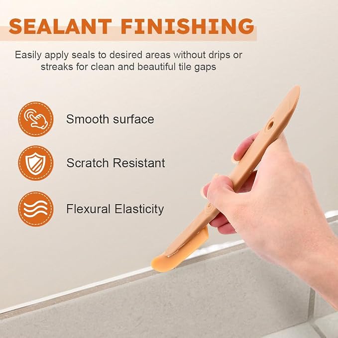 8 PCS Rubber Caulking Spatulas Tool, Reusable Sealant Spatula Spreader 4 Sizes, Finishing & Smoothing Caulk Tool Set, Caulking Remover for Bathroom, Kitchen, Tile & Window
