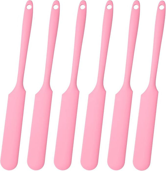 Gartful 6PCS Silicone Spatula Sticks, Non-Stick Epoxy Resin Mixing Sticks Scraper Tools, Reusable Stirring Rods for Resin, Paint, Waxing, Liquid, Arts Crafts Supplies, Facial Mask, Pink