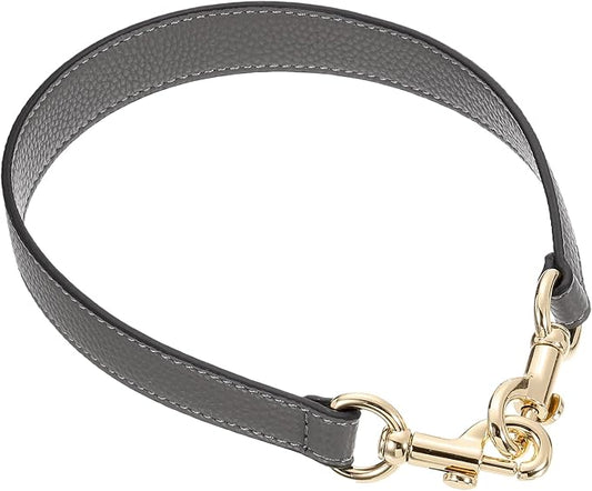 uxcell 19.29 Inch PU Leather Short Bag Strap with Clasp, Purse Handles Handbags Replacement Straps for Clutch Bag Underarm Bags, Grey, Gold Buckle