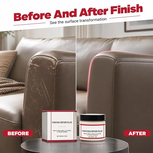 2026 NEW Leather Filler for Filling or Repairing Holes | Scratches Flexible Paste Restorer Multipurpose Refinish for Car Seats Vinyl Sofa Shoes Chair, Tears, Cracks, Scratches