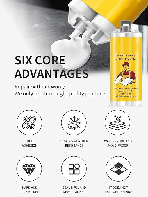 Tile Repair Kit, 2026 New Porcelain Tile Stone Crack Repair Kit (6 Color Match), Ceramic, Granite and Marble Repair Professional Kit for Kitchen Bathroom Balcony