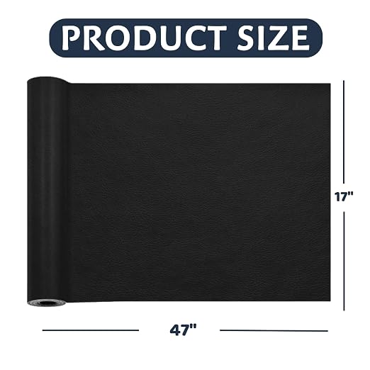 SAVUK Leather Repair Patch,4 x 63 Inches self Adhesive Vinyl Leather Repair Kit for Car Seat, Chairs, Couch, Sofa, Boat Black (Black)