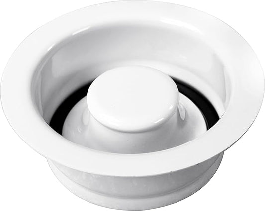 Westbrass D2089-50 4-1/4" Kitchen Sink Waste Disposal Drain Flange and Stopper, Powder Coat White
